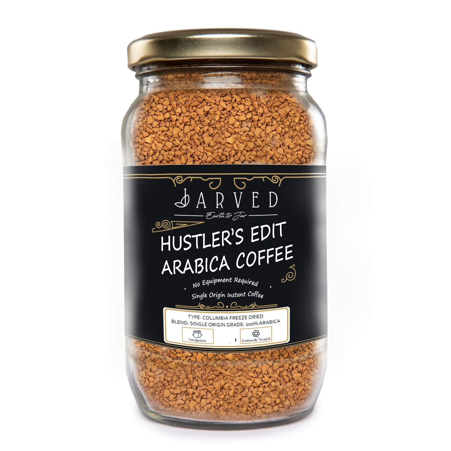 Jarved hustlers edit pure arabica coffee crystals colombia freeze dried premium handpicked instant coffee in elegant glass jar pack of 100g (B08V8PQF8X) Amazon Price History, Amazon Price Tracker