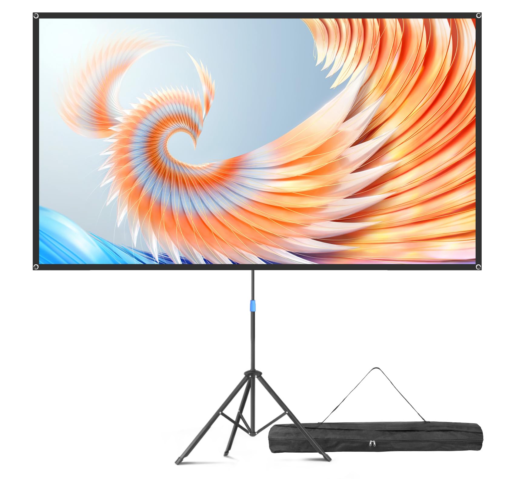 VISULAPEX 80"Schermo per Proiettore con Supporto, 16:9 Schermo per Proiettore All'aperto, leggero, Perfetta per Teatro Domestico, il Cinema All'aperto e Altre Attività di Intrattenimento