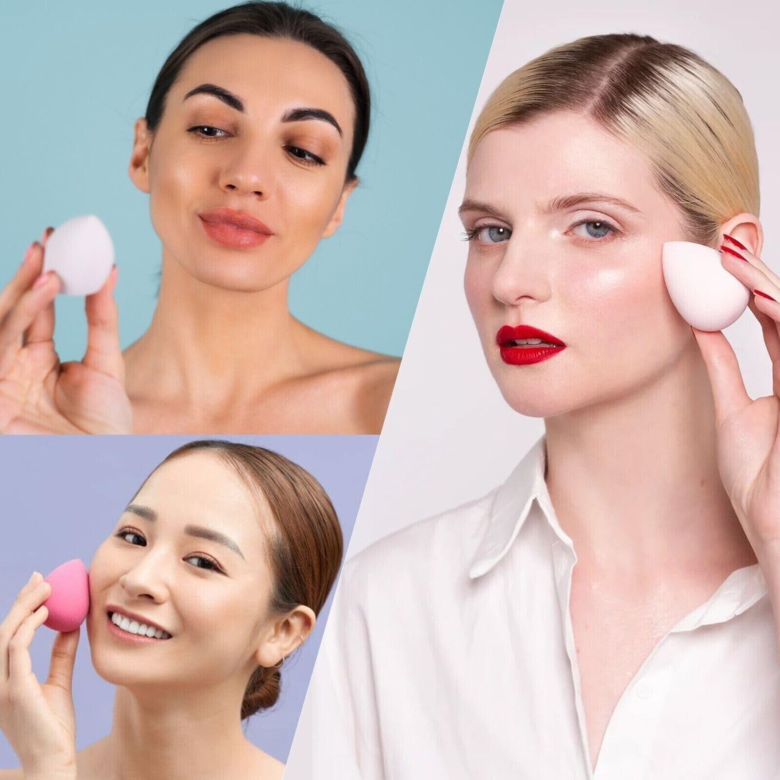 Prime Fashions 3-Pack Beauty Blender Set Professional Makeup Sponges for Seamless Foundation Blending - Ideal for Liquid, Cream, and Powder Formulas - Image 4