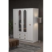 BOHEM 4 KAPAK 2  EKMECE AYNALI GARDIROP MDF KAPAK