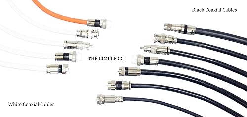 Miniatura 7 de THE CIMPLE CO Cable coaxial de cobre macizo de 15 pies, color blanco, cable coaxial RG6 con conectores, F81RF, coaxial digital para audiovideo, TV