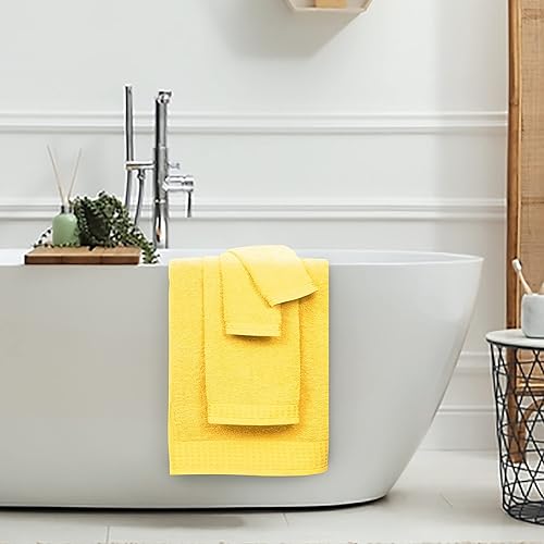 Vista 316 de GLAMBURG Juego de 6 toallas de 100% algodón ultra suave, contiene 2 toallas de baño de 28 x 55 pulgadas, 2 toallas de mano de 16 x 24 pulgadas y 2