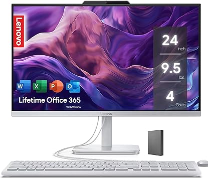 25% off: Lenovo IdeaCentre Everyday Tasks 24" Full HD All-in-One Desktop Computer • Office 365 for The …