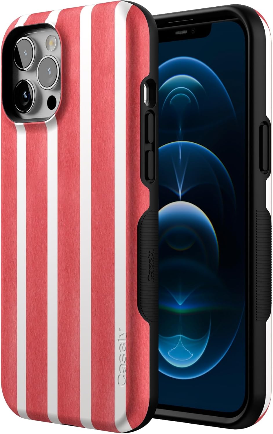 Casely iPhone 12 Pro Max Case | East Coast Summer | Red Stripes | Bold Protective Design | MagSafe Compatible Design