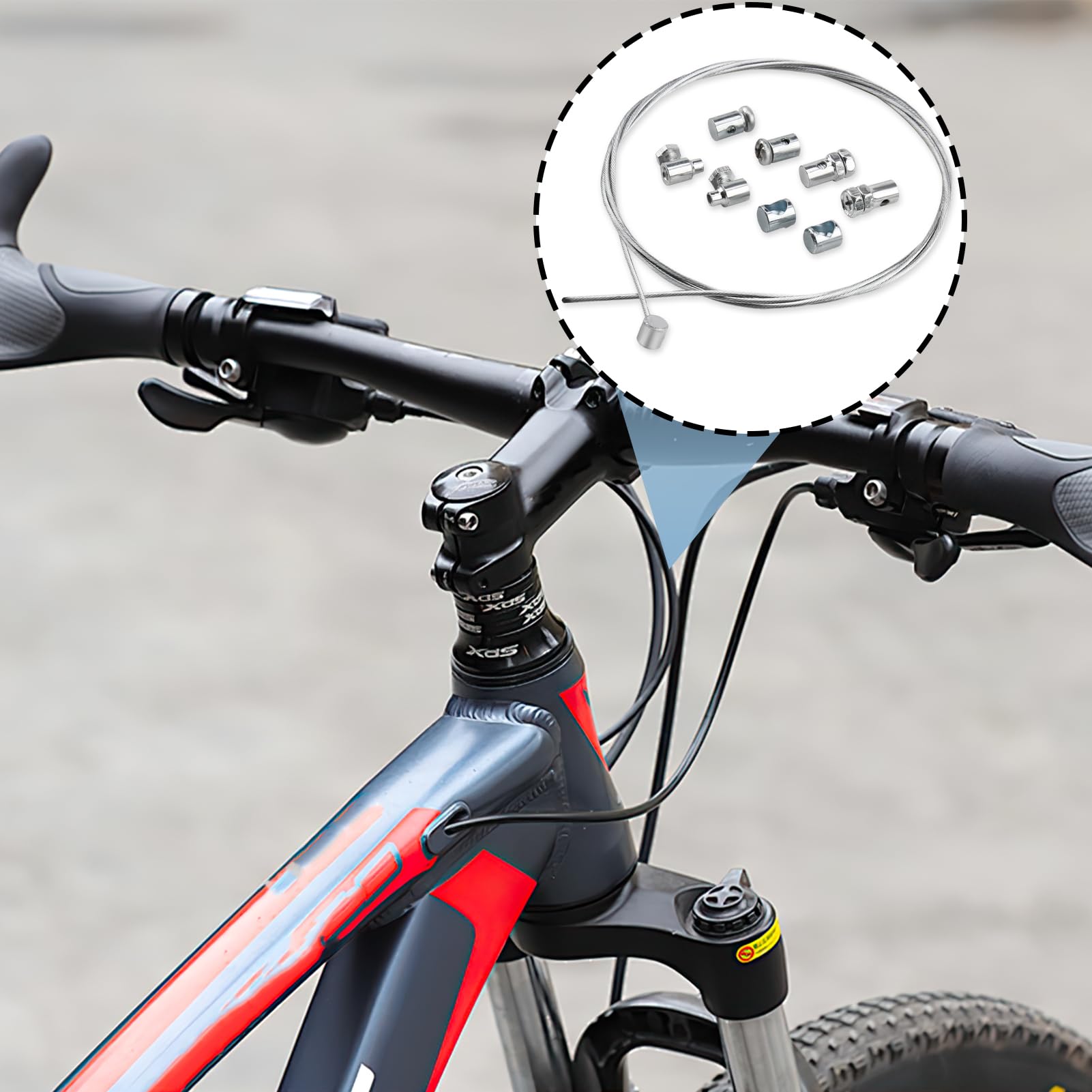 1,2M Ø1,5mm Cable de Embrague Universal para Motocicletas y Bicicletas de Cross, Incluye 2 Abrazaderas de Cable, Acero Galvanizado, Adaptable a Todos los Vehículos de Dos Ruedas Motorizados