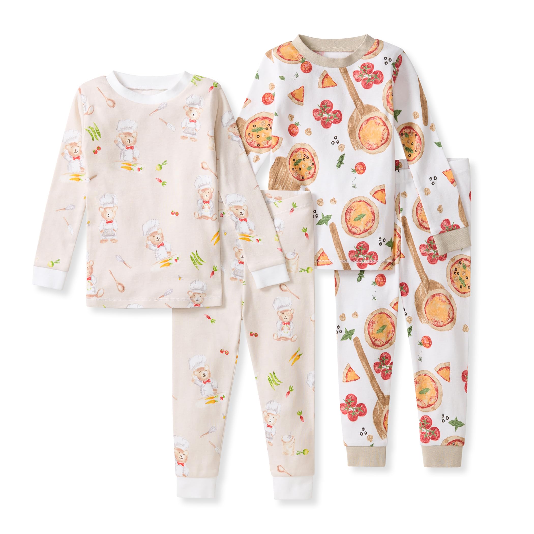 Burt's Bees Baby Organic Cotton Pajamas for Boys, Toddler PJ Set, 2-PC | Soft, cozy, snug fitting pajamas feature stretchy ribbed cuffs and hand painted prints to make bedtime a breeze