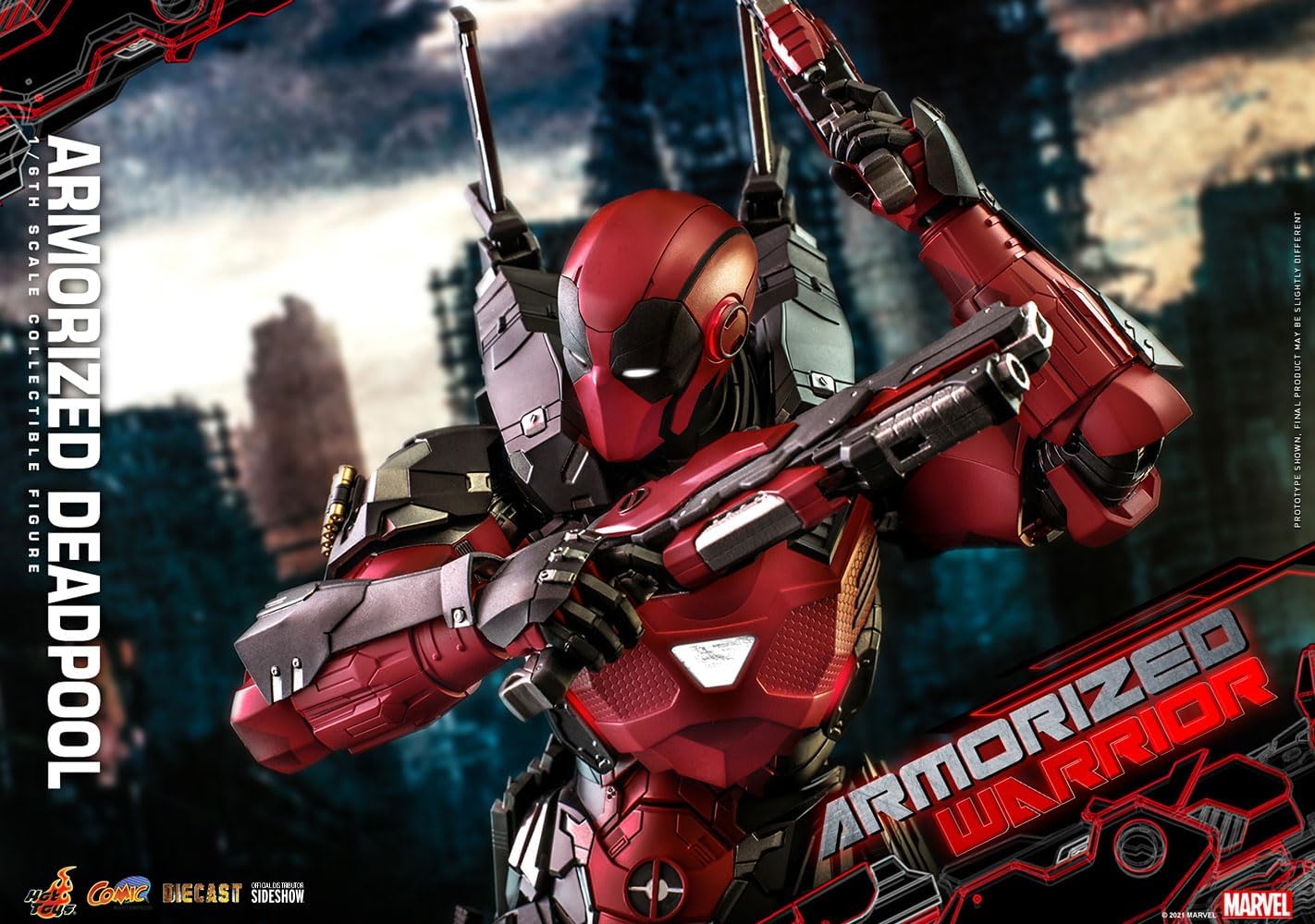 Hot Toys 1:6 Armorized Deadpool, Red