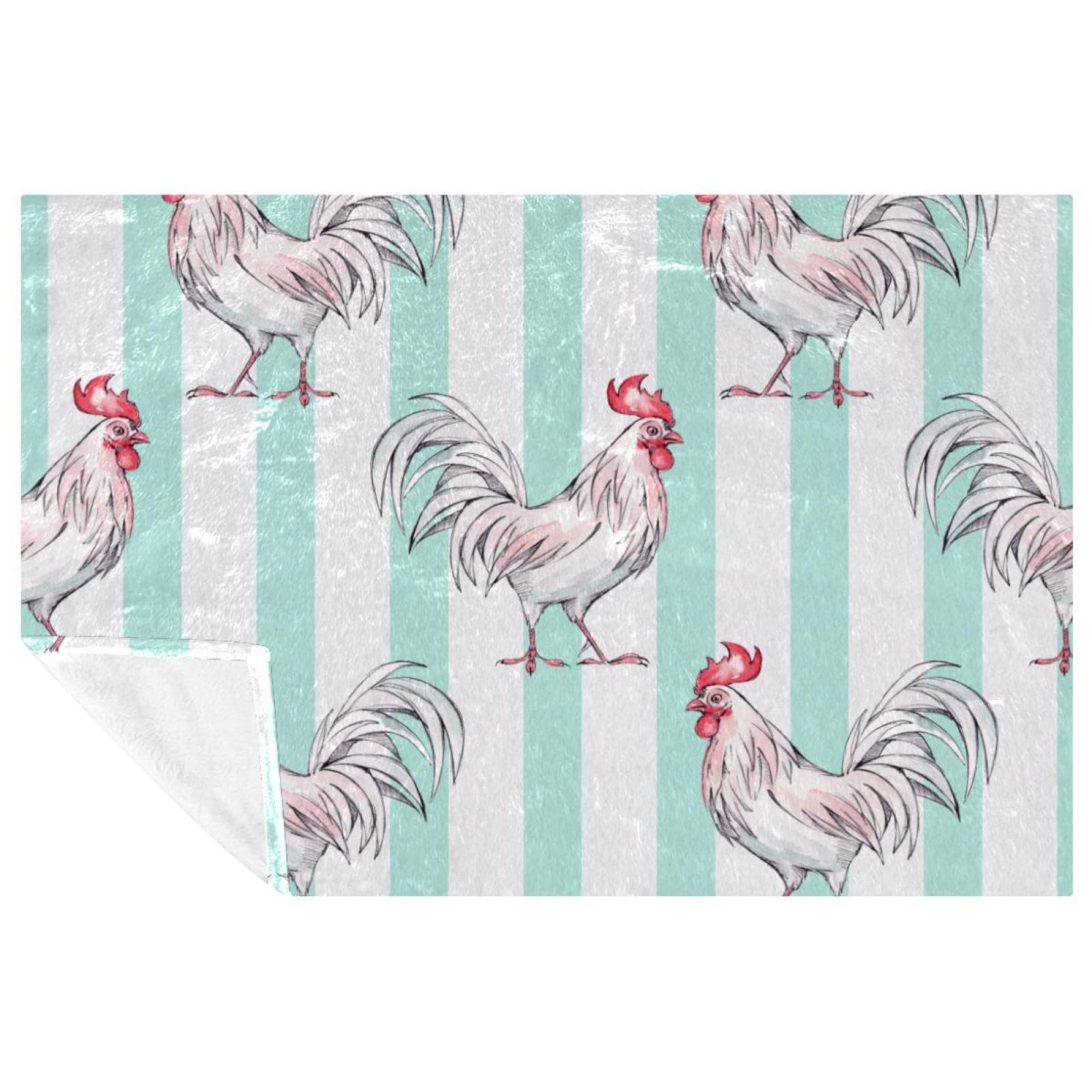 Plaid coq contre le froid couverture douce vert menthe lit et canapé