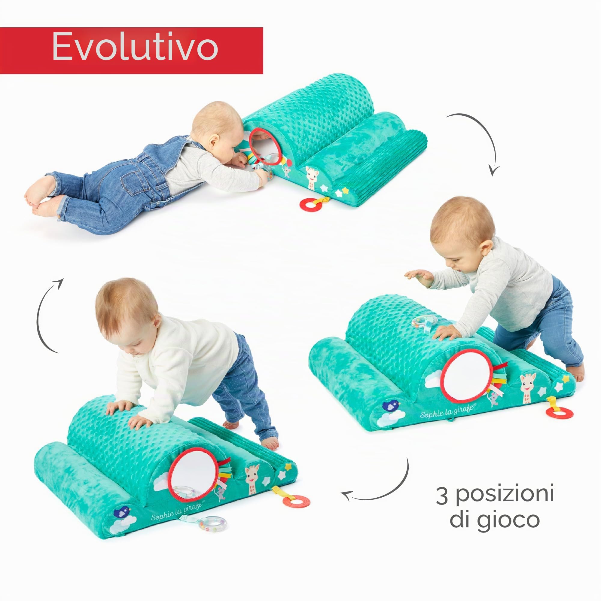 Sophie la Girafe - Nuvola Motricità 100% Schiuma - Da 6 Mesi | Giocattolo gomma 100% naturale e doudou attacca-ciuccio ben abbinati | sacchetto e biglietto inclusi | da donare subito