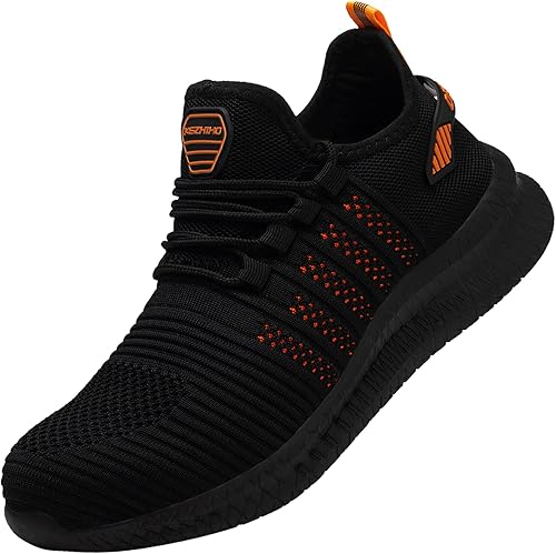 Miniatura 7 de Kezhiho Zapatos de trabajo con punta de acero para hombre, ligeros, cómodos, antideslizantes, a prueba de pinchazos, zapatos de seguridad,