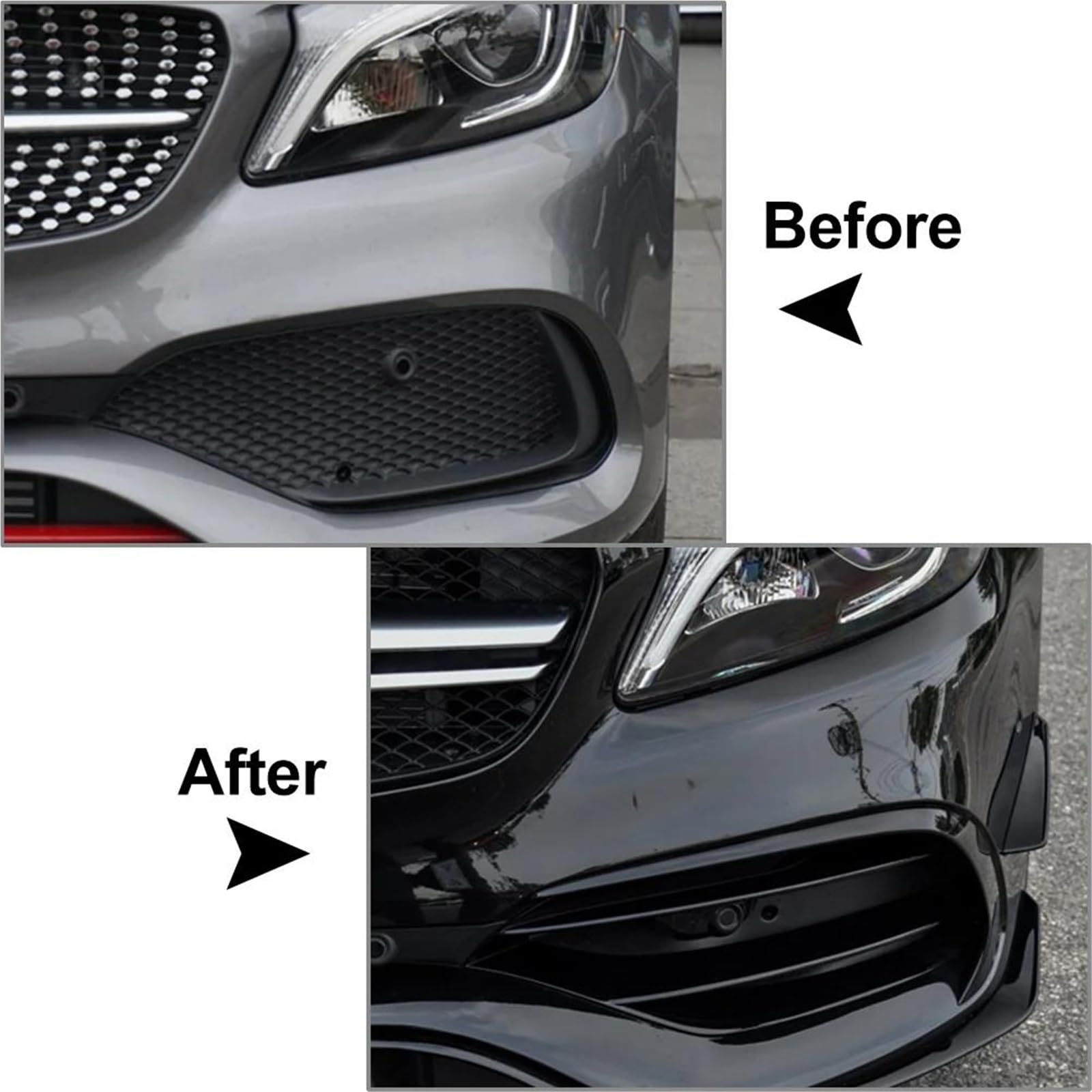 Rejillas Frontales de Radiador 1 Juego De Rejilla De Luz Antiniebla Del Parachoques Delantero Del Coche Para Benz Para Clase A W176 A180 A200 A250 A45 AMG 2016-2018 Rejillas Delanteras