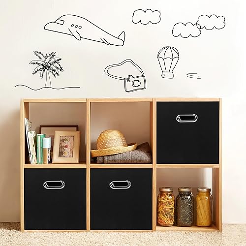 Miniatura 5 de STOREONE - Cubos de almacenamiento de tela con contenedores de cestas (28x28x28 cm) con asas dobles para estante, armario, organizadores de