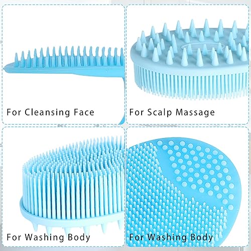 Miniatura 4 de 4 unidades de exfoliante corporal de silicona, esponja de silicona suave para ducha, cepillo para la espalda y la cara, para mujeres sensibles,