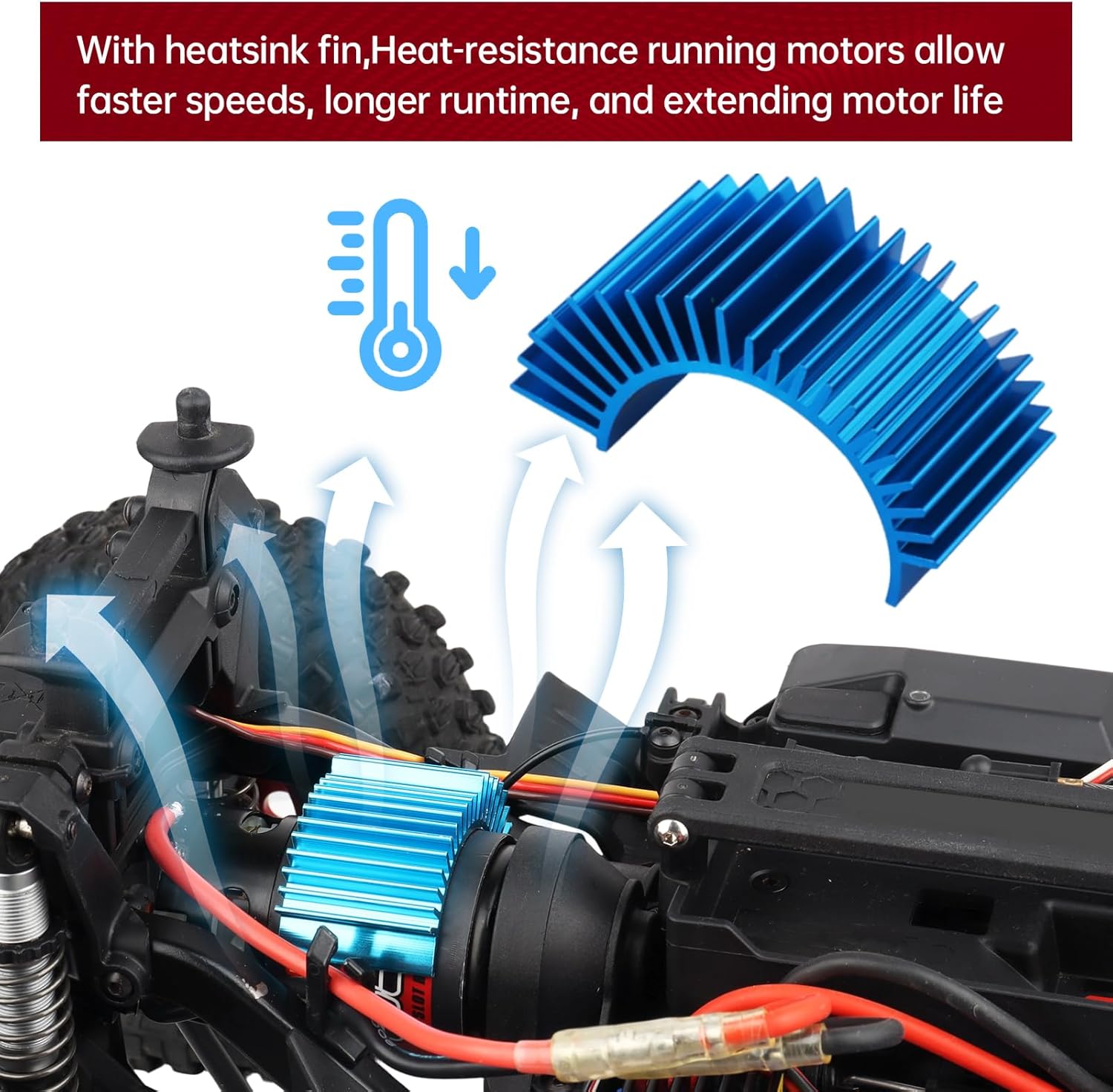 HobbyPark 35T Motor 550 Brushed Electric Engine w/Heatsink for 1/10 RC Crawler Cars Traxxas TRX4 TRX6 Axial SCX10 Redcat Gen7 Gen8 RC4WD
