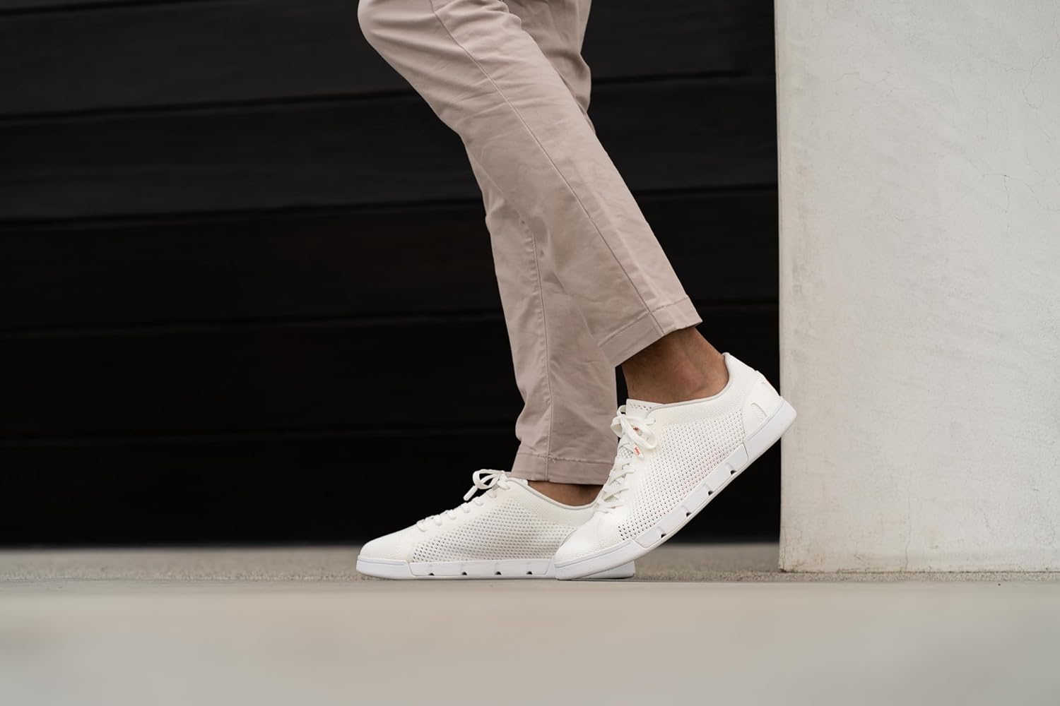 SWIMS Breeze Tennis Knit Sneakers for Men, Lightweight Breathable Knit Upper, EVA Cushioned Midsole, Rubber Cup Sole, Low Top Casual Fashion Sneaker