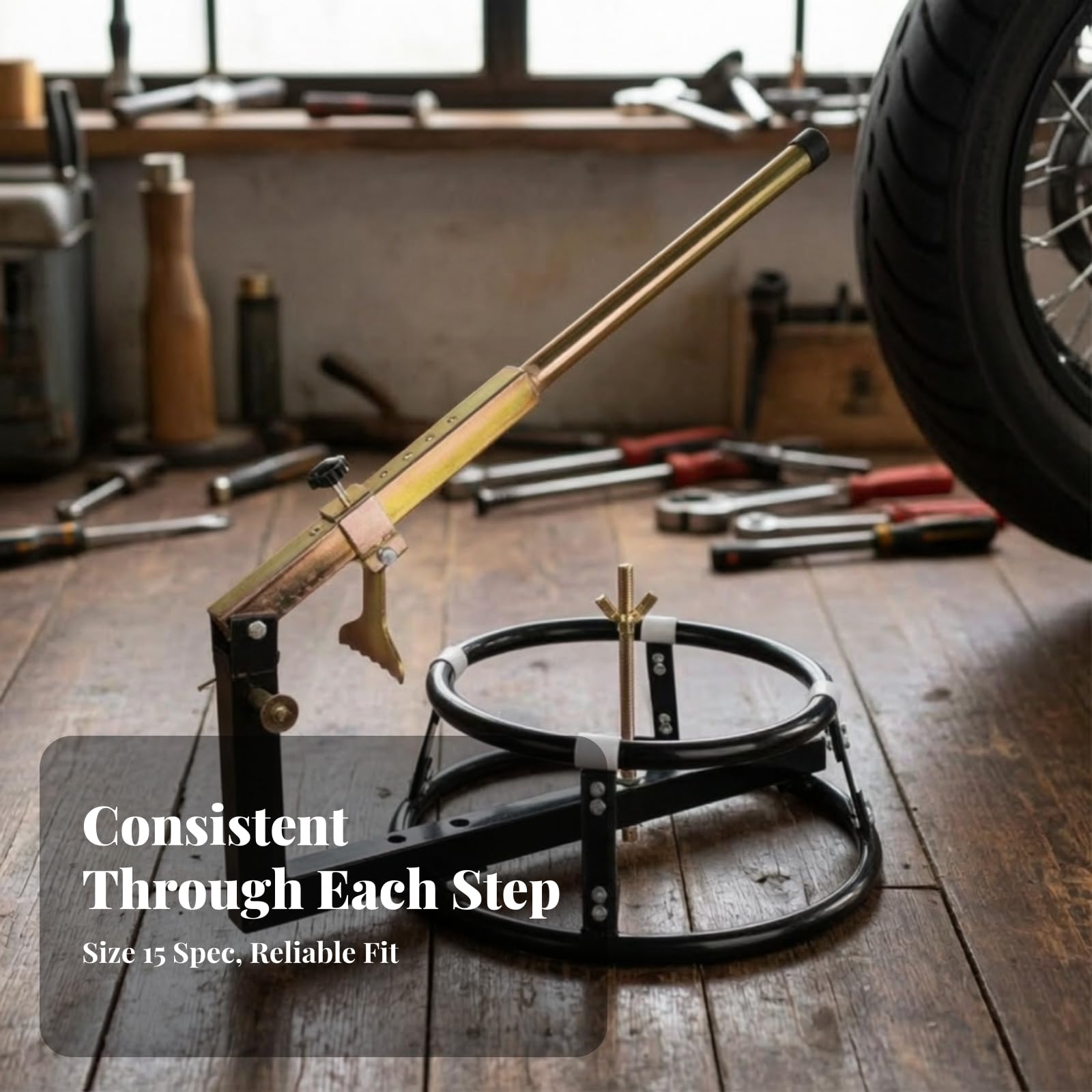 Smontagomme Manuale Stabile Struttura in Metallo Resisn, Professionale, Attrezzo, per Officina, Motociclisti, Meccanici