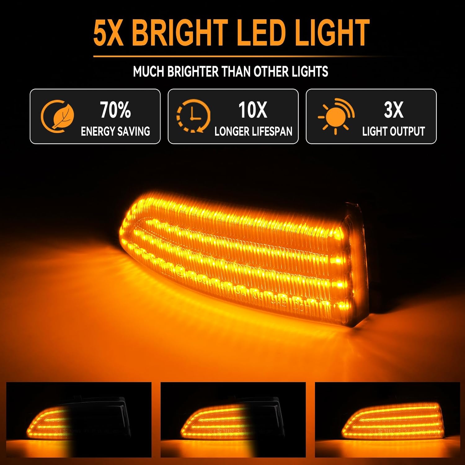 Sequential LED Side Mirror Marker Light Compatible with 2019-2023 Ford Ranger Lariat 2012-2019 T6 Raptor Wildtrak 2015-2019 Everest U375 UA, Mirror Turn Signal Light, Smoked Lens