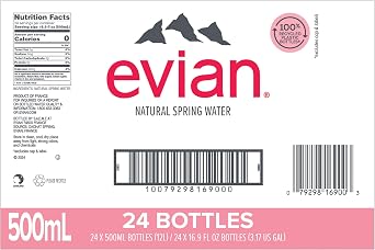 Evian Prestige Still Mineral Water, 24 x 0.5 Litre