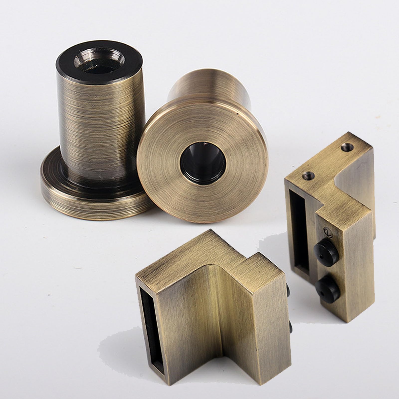 Kit Ferramenta Per Porta Scorrevole Finitura Ottone Dorato Anticato 5.02ft