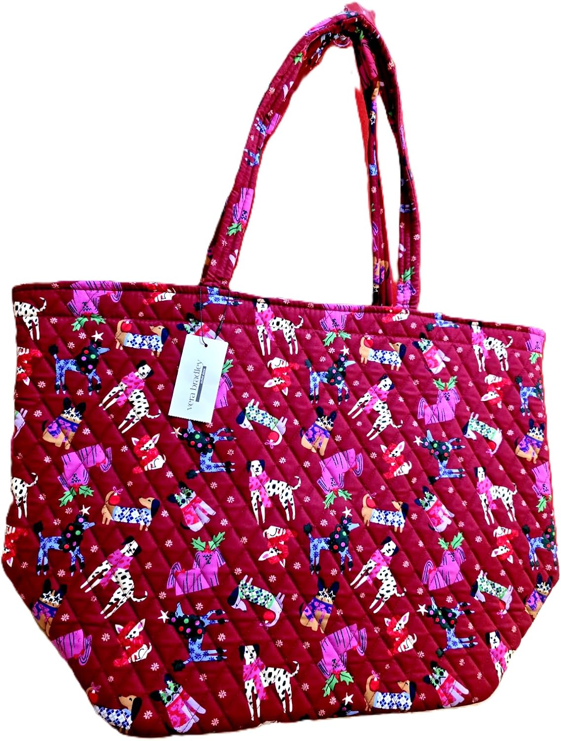 Vera Bradley Essential Grand Tote Bag Holiday Hounds