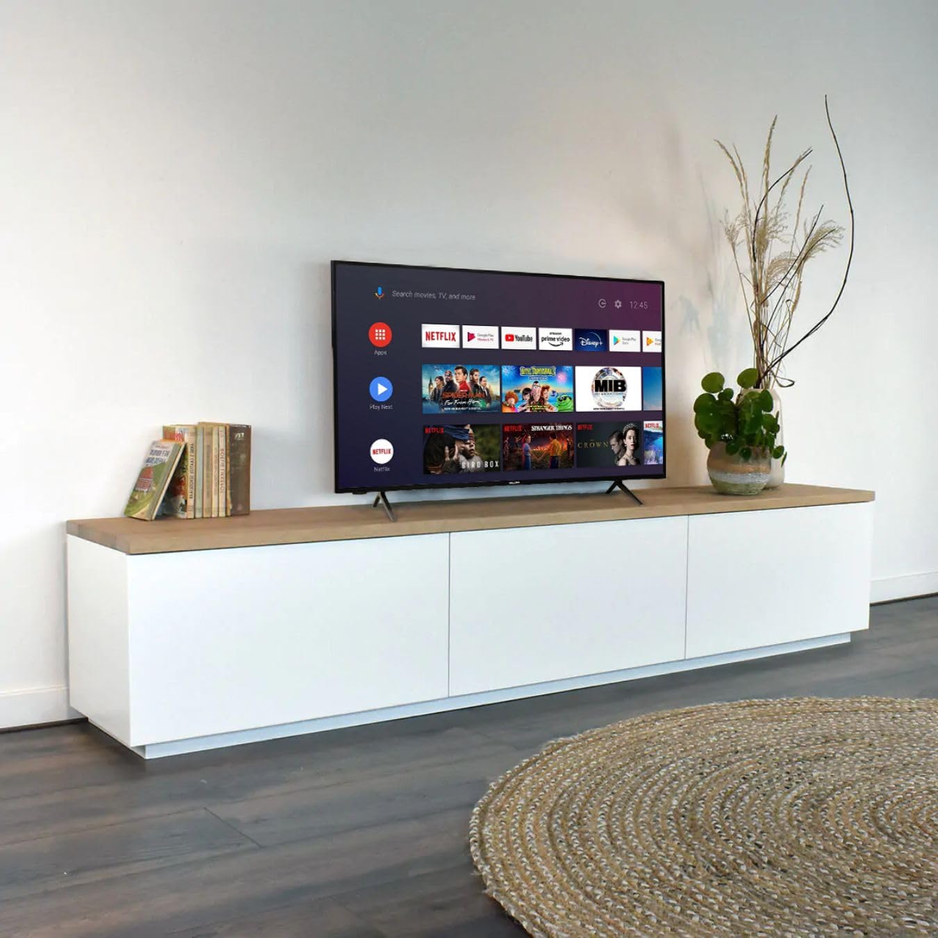 SALORA SMART40TV– TV Android avec écran LED Full HD 40 Pouces, HDR10 et HLG, Wi-FI, Bluetooth, 3X HDMI, Tuner DVB-T2/S2, Commande vocale, Classe énergétique F, TV LED compacte pour la mai