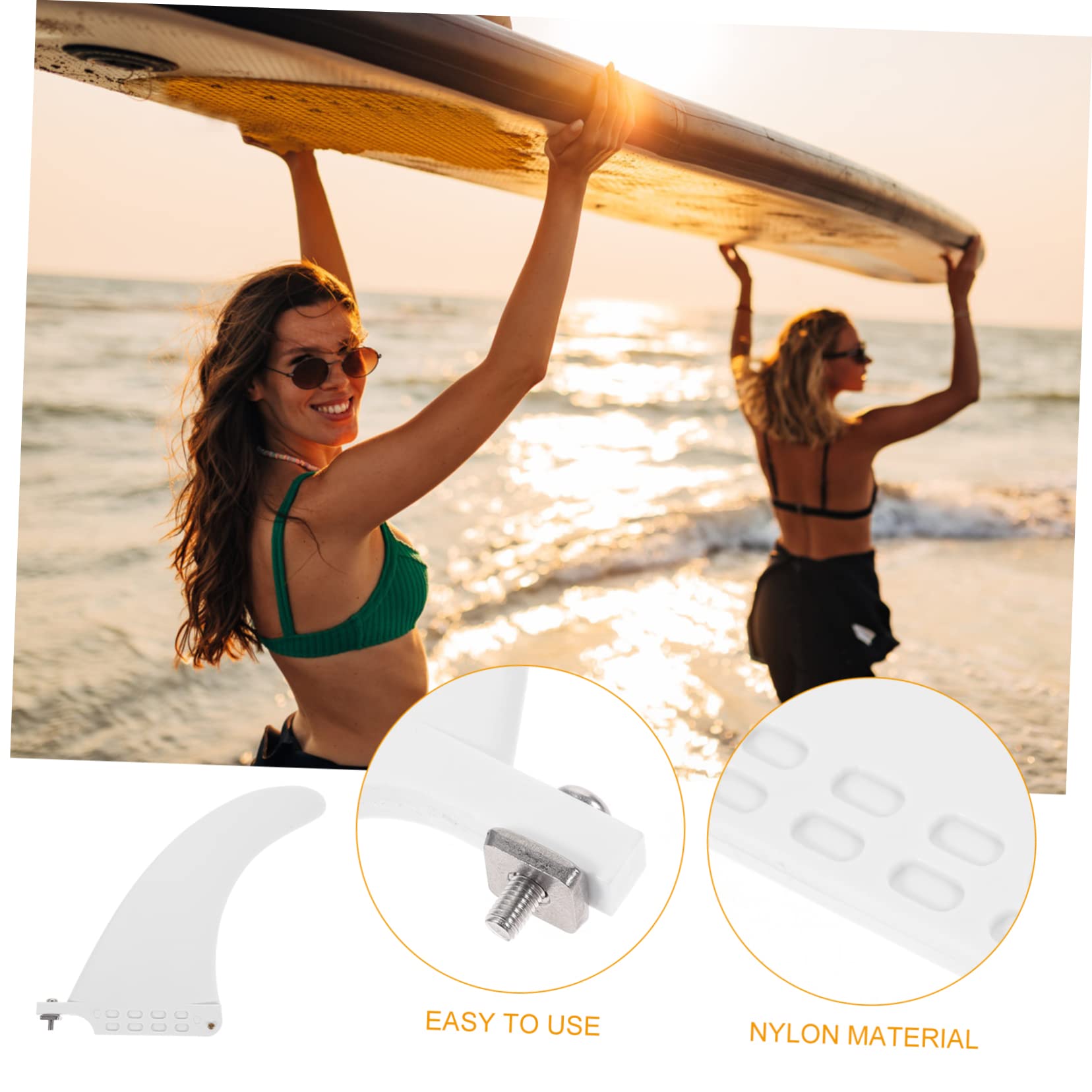TOYANDONA aileron de Planche de Surf aileron de Paddle souper pagaies de Paddle Ailette Surfeur Accessoires à Palette pagaie Amovible 30% Fibre de Verre Blanche