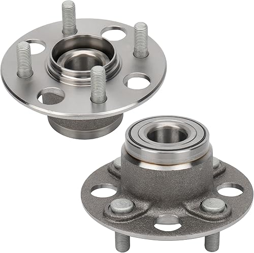 DRIVESTAR 512174 Buje de rueda trasera y rodamiento izquierdoderecho para Honda Civic 2001 02 03 04 05 DX GX HX LX (4 lengüetas sin ABS) (par)