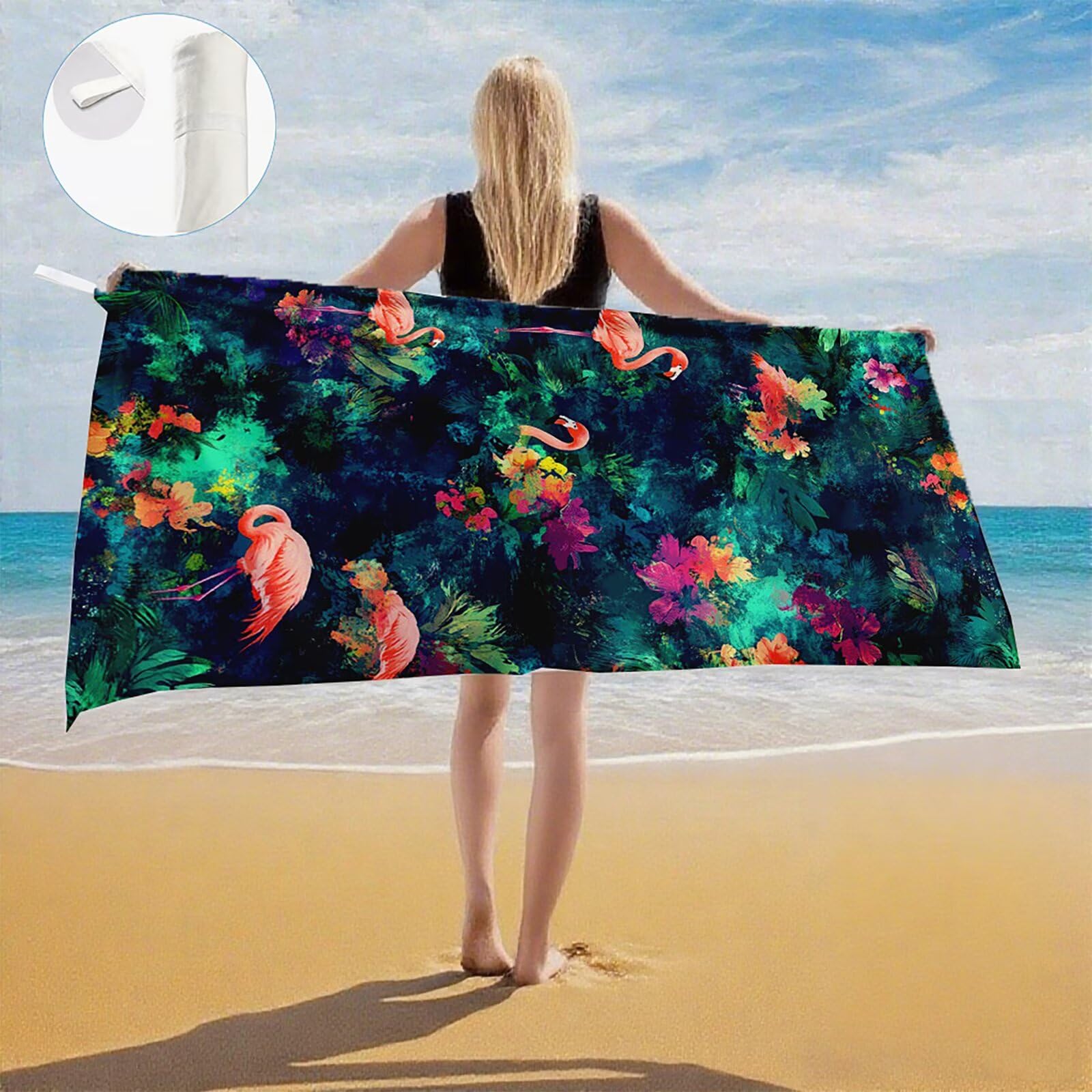 Toallas de Playa Microfibra Verde Toalla Playa Grande 180x90 cm Mujer Hombre Secado Rápido Absorbente Toallas Gimnasio Suave Sin Arena Ligera Toalla Microfibra para Playas Piscina Viajes Camping Q-252