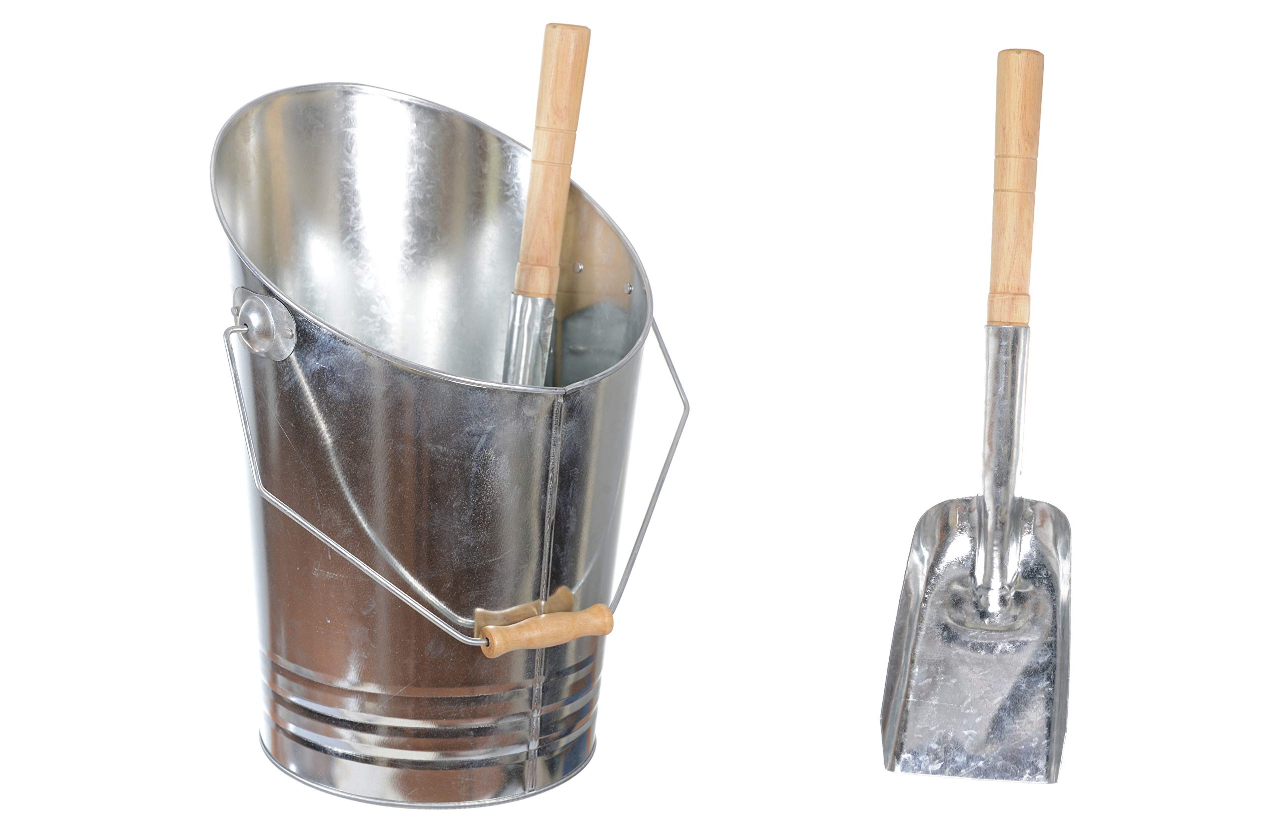 HERSIG - Accesorios Chimenea | Cubo Metalico Galvanizado Cenizas + Pala Chimenea