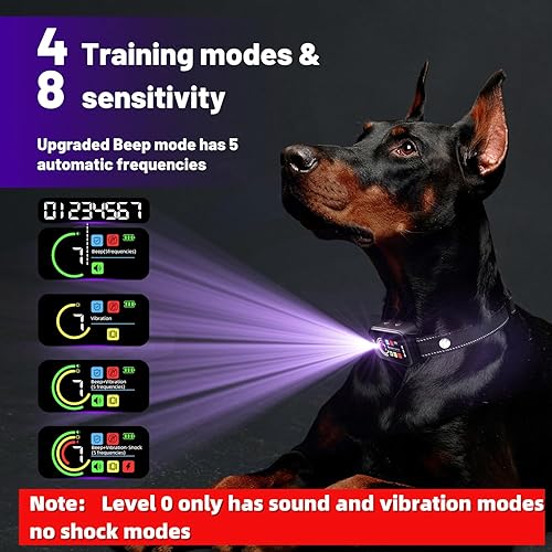 Miniatura 3 de Collar de ladrido de perro, collar inteligente recargable, collar de entrenamiento antiladridos con 8 sensibilidades ajustables, collar de ladridos