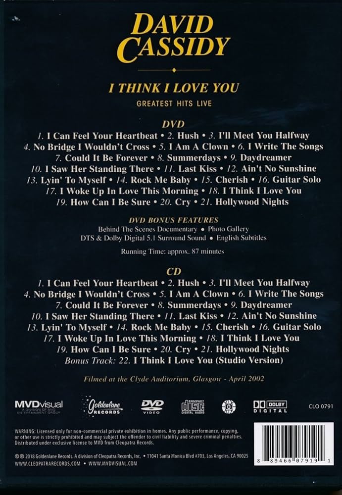 その他 I Think I Love You: Greatest Hits Live (DVD+CD) Amazon.co.jp: I Think I Love You: Greatest Hits Live