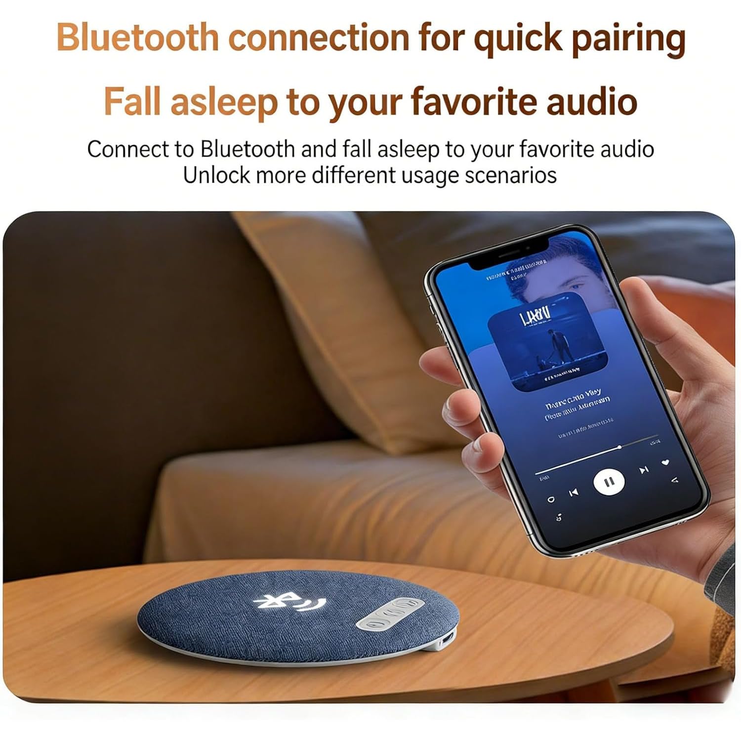 2.0 Bluetooth Pillow Speakers for Sleeping, 2.0 Portable Under Pillow Speaker with White Noise Timer Wireless Sleep Aid with Stereo Bass Private Sleep Headphones — view 5