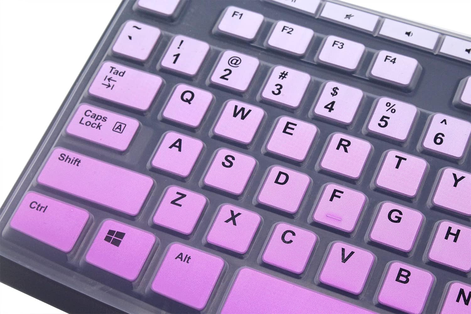 Ultra Thin Desktop PC Silicone Clear Keyboard Cover Skin Protector Compatible for Logitech MK295 MK275 MK270 Wireless Keyboard, Logitech K200 K260 K270 MK200 MK260 Keyboard (Gradient Purple) thumbnail