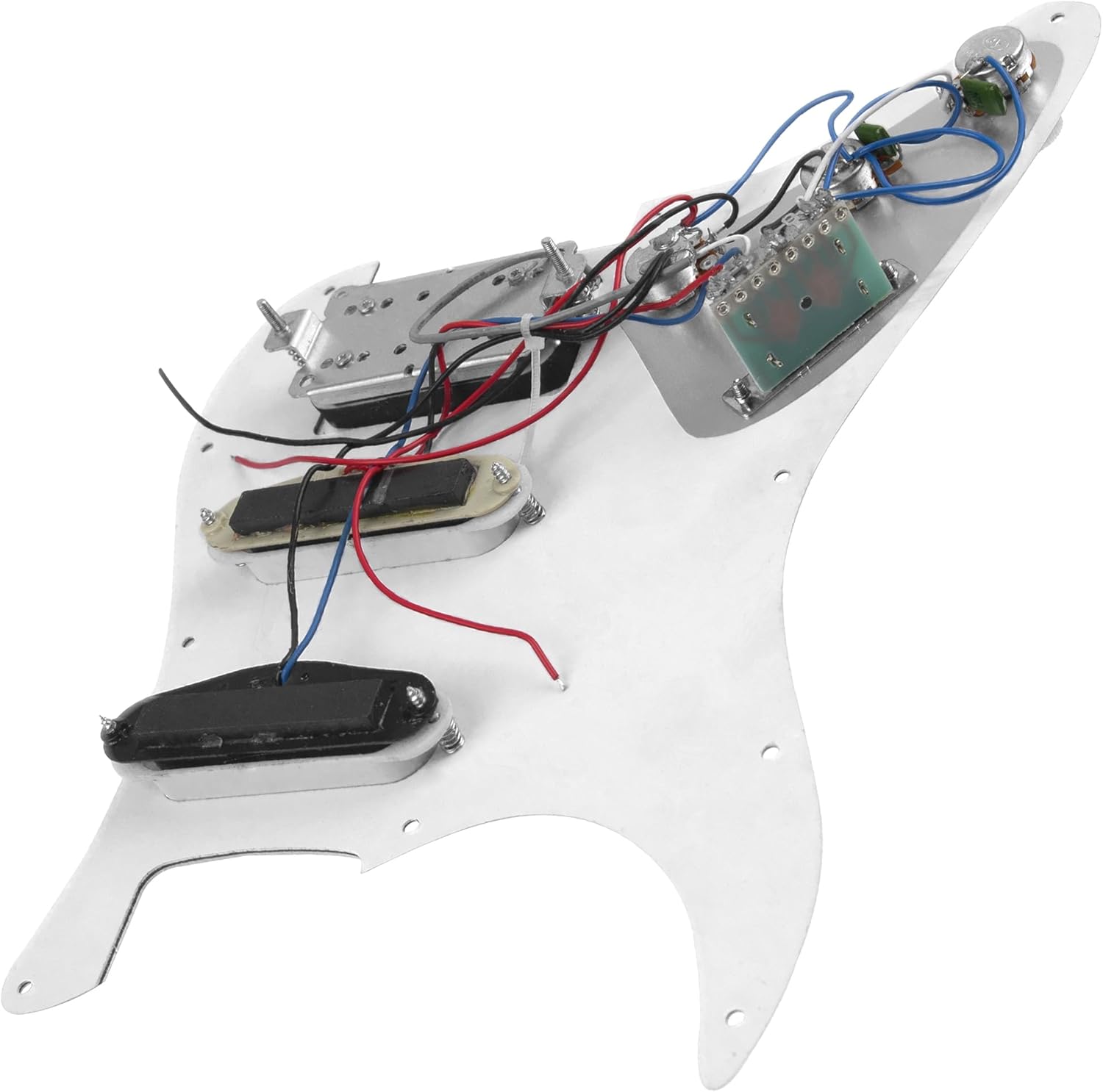 11-Hole 3-Ply SSH Prewired Loaded Pickguard Humbucker Pickups Set Compatible with Fender Stratocaster Squier Electric Guitar (3Ply White)