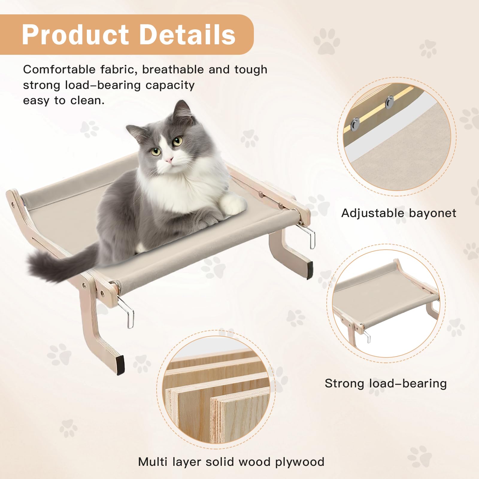 Amaca Gatto Termosifone Regolabile per Finestra, fino a 18 kg
