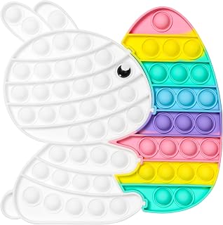 TOMMIKE Easter Bunny Pop It Fidget Toy Bubble Sensory for Anxiety & Stress Relief Special Needs Autism Learning Office School Game Craft Kids Adults (Easter)