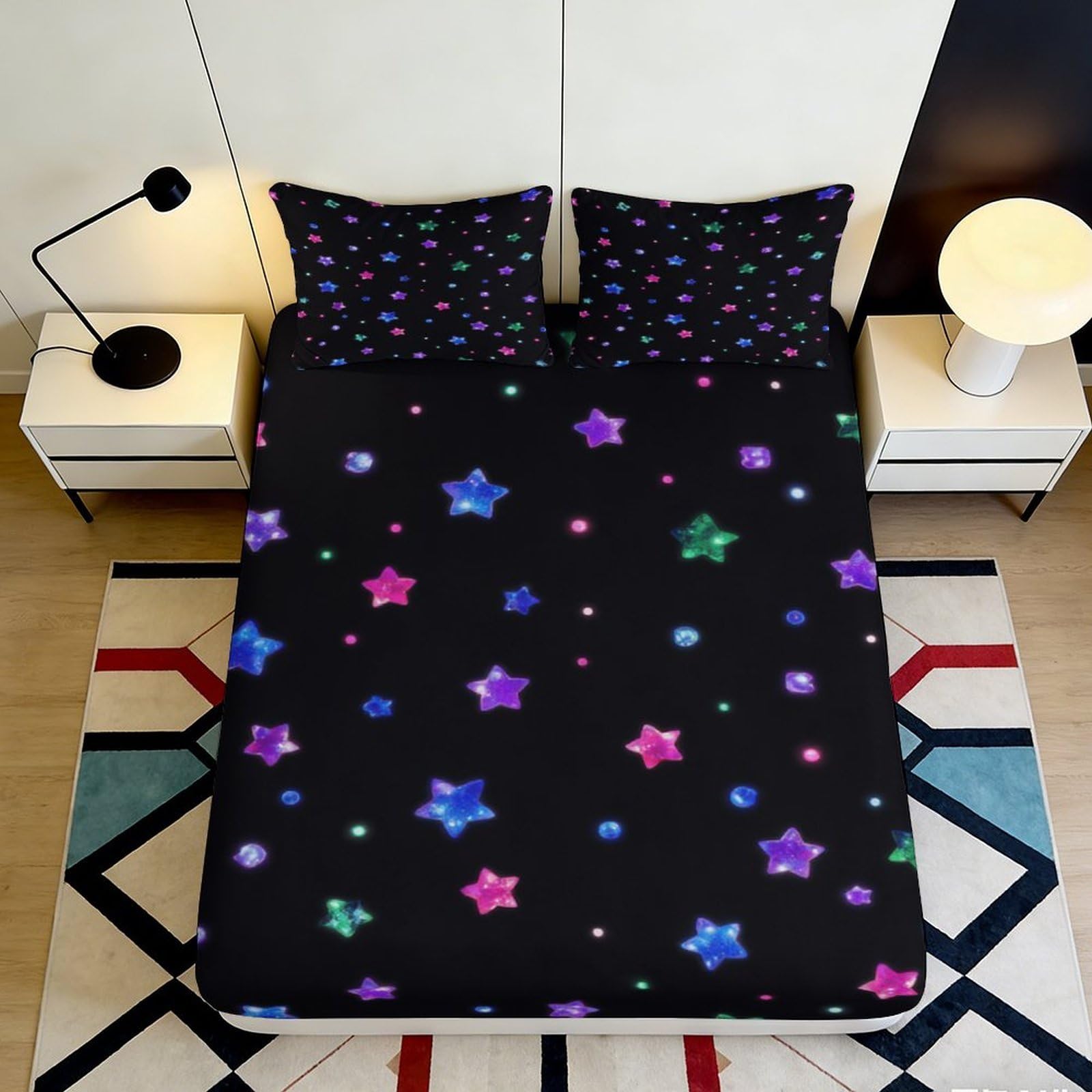 3D Printed Dandelion Butterfly Fitted Sheet Microfiber Non-Slip Deep Pocket Bedroom Mattress Fitted Cover Washable 200x200x25cm