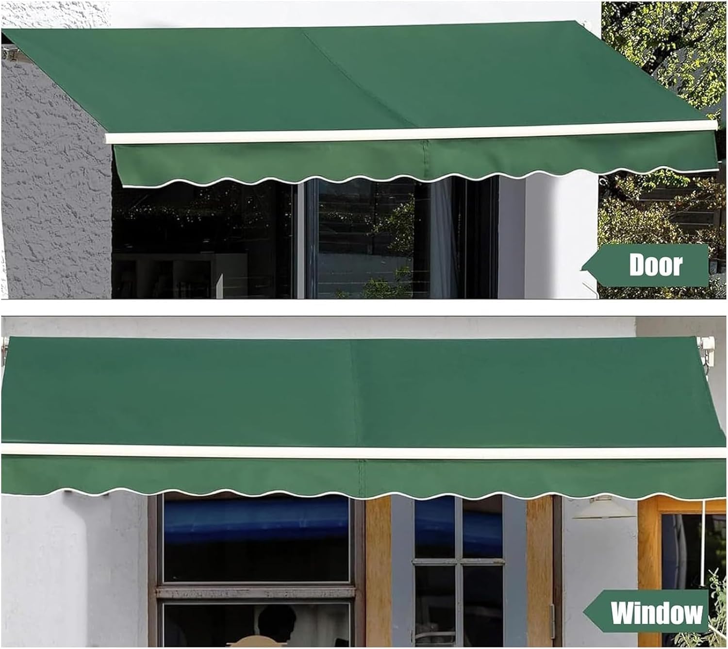 Wasserdichter einziehbarer Baldachin, Markisenstoff, Ersatz – Beige Sonnenblende für Terrasse, Fenster, Hof und Deck – Manueller Unterschlupf Leinwand – kein Rahmen im Lieferumfang enthalten (2)
