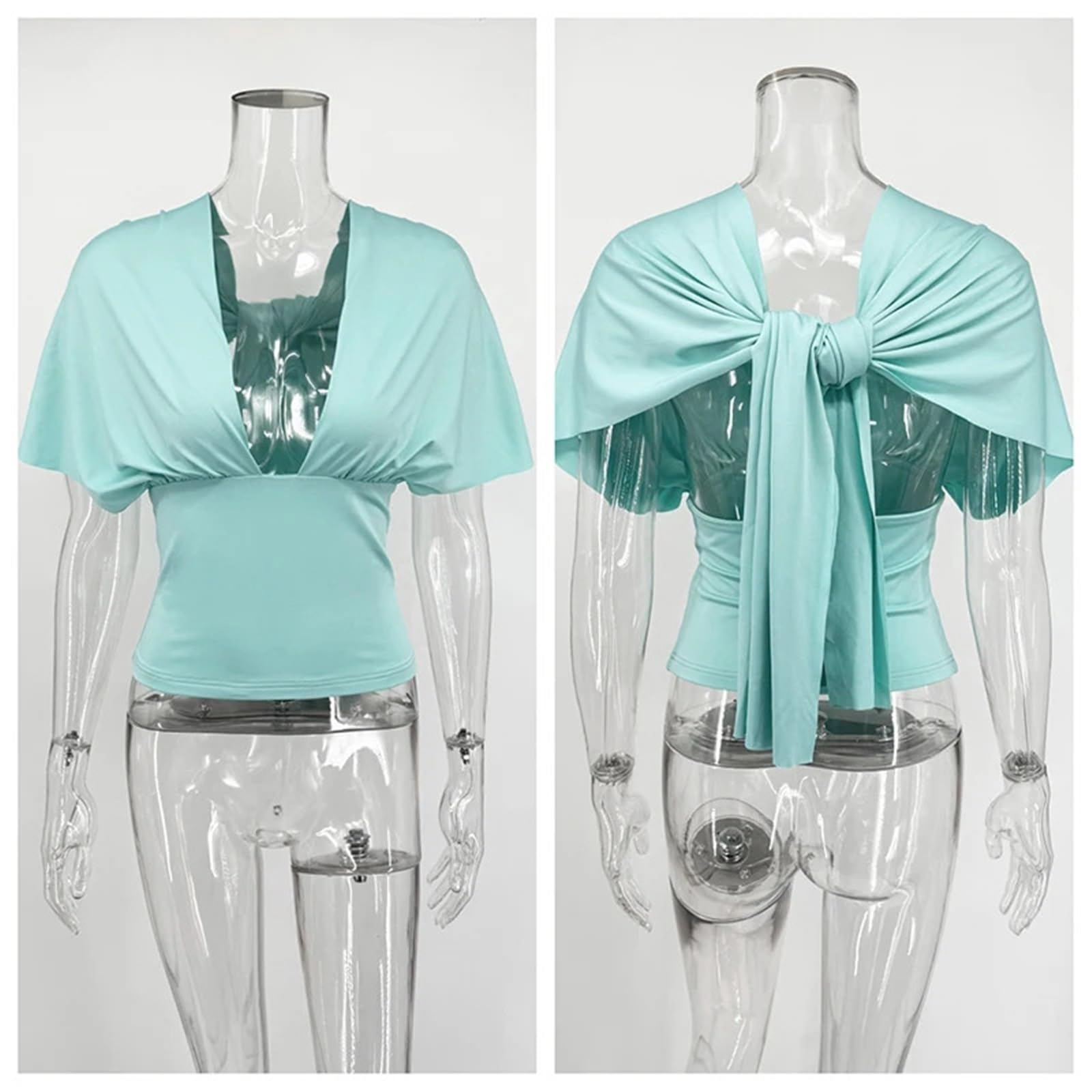 Top Halter Mujer Sin Espalda Top Moda Halter Chaleco Mujer Mangas Cuello En V Tanques Y2K Slim Club Fiesta Verano
