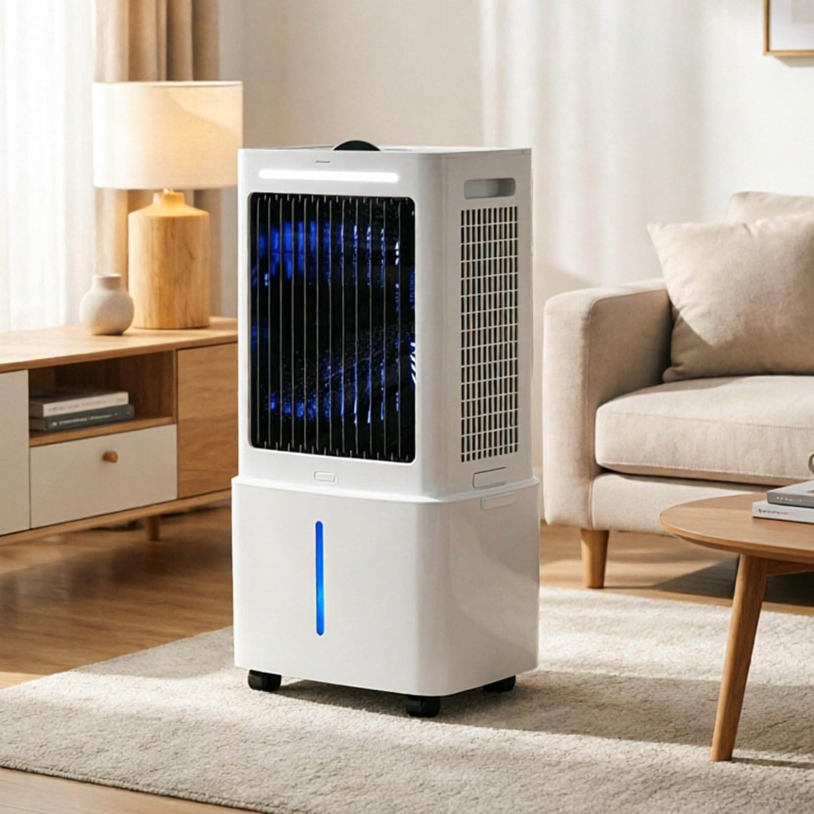 Portable Evaporative Air Cooler with 3 Speeds, 25L Water Tank, Remote Control, Air Conditioner Fan, 12H Timer, 120° Oscillation, for Room Home Office