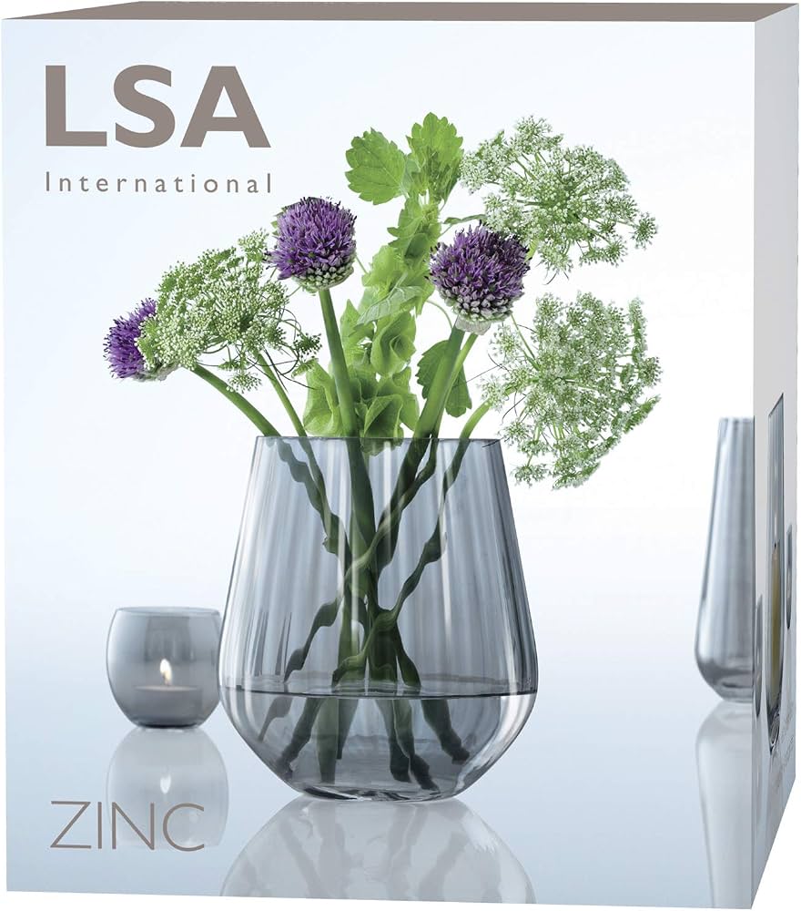 LSA 花瓶 フラワーベース Amazon.co.jp: LSA フラワーベース グレイ W14.5xD14.5xH16cm LSA