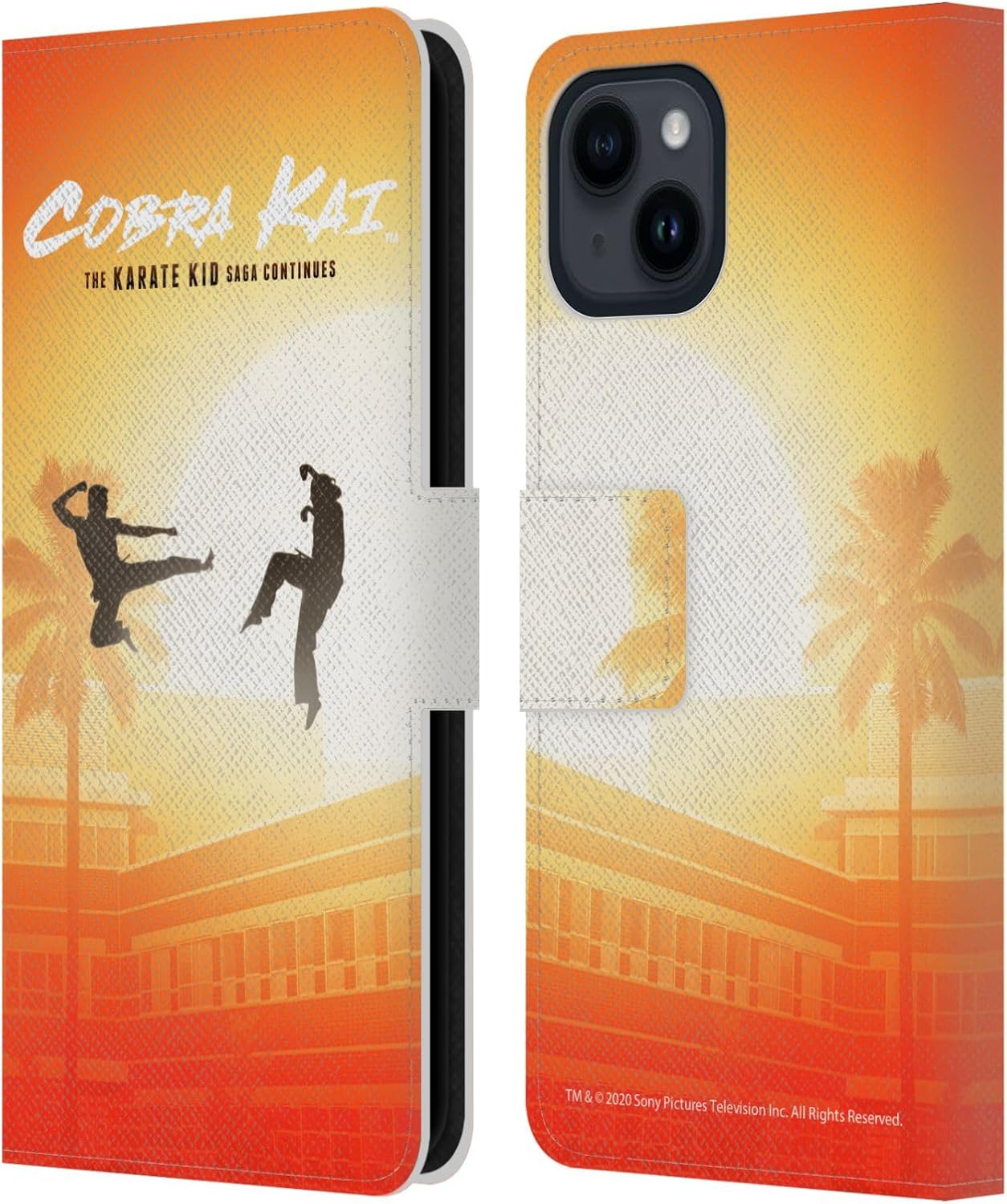 Head Case Designs Officially Licensed Cobra Kai Logo Graphics Leather Wallet Case Compatible with Apple iPhone 16 Pro Max