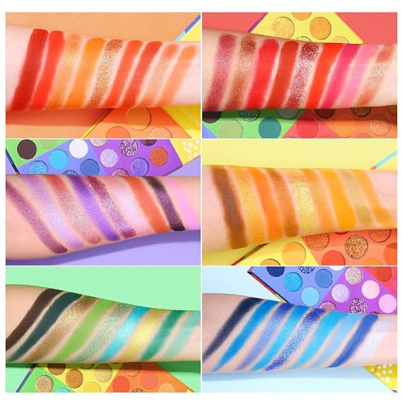 UCANBE 54 Colors Splashy Candies Eyeshadow Palette, Highly Pigmented Matte Shimmer Soft Creamy Glitter Rainbow Bright Powder Eye Shadow Blendable Waterproof Long Lasting Makeup Pallet...