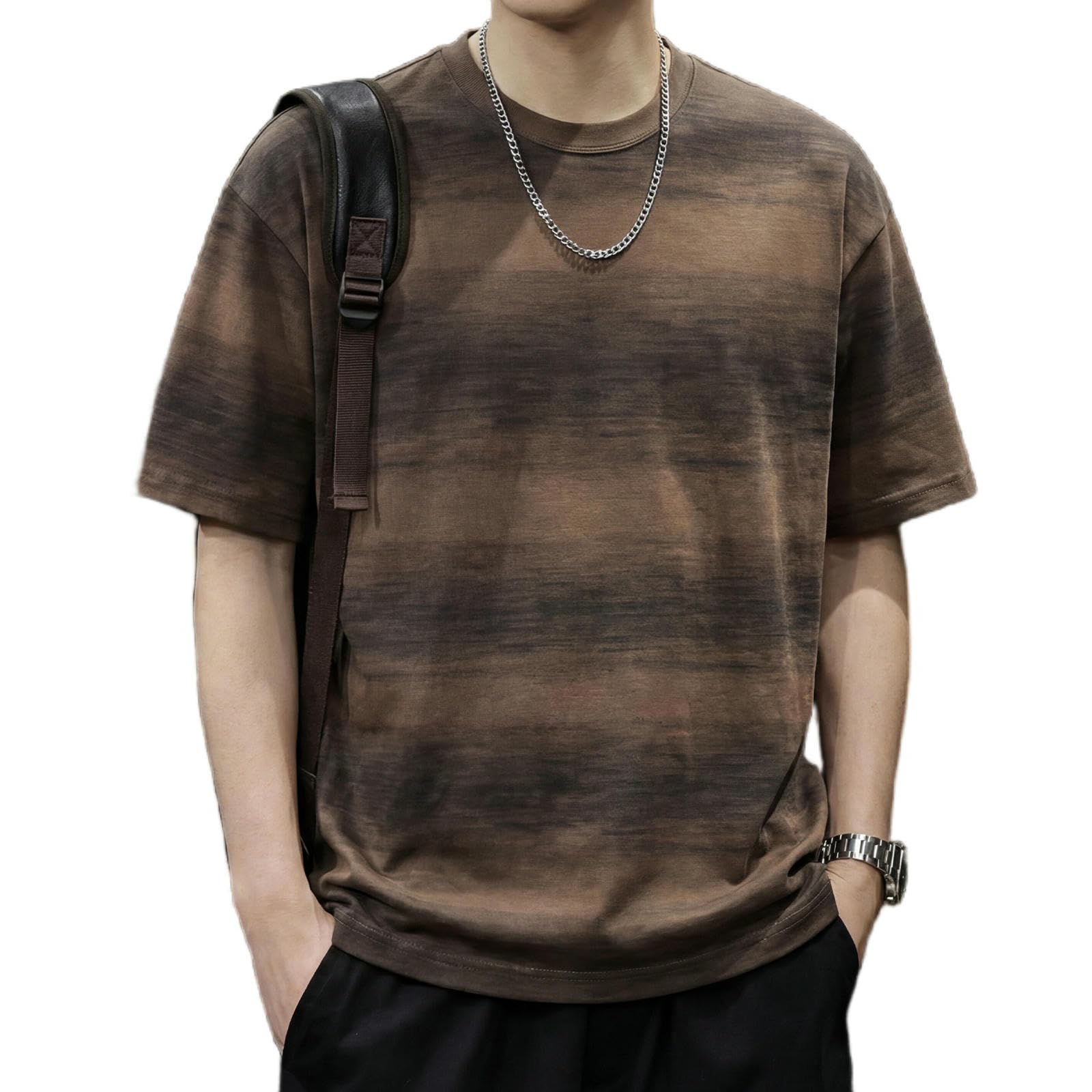 Oversized Tshirt Herren Gestreiftes Kurzarm-T-Shirt Für Herren; Lockeres, Lässiges Sommeroberteil In Übergröße, Geeignet Für Den Alltag