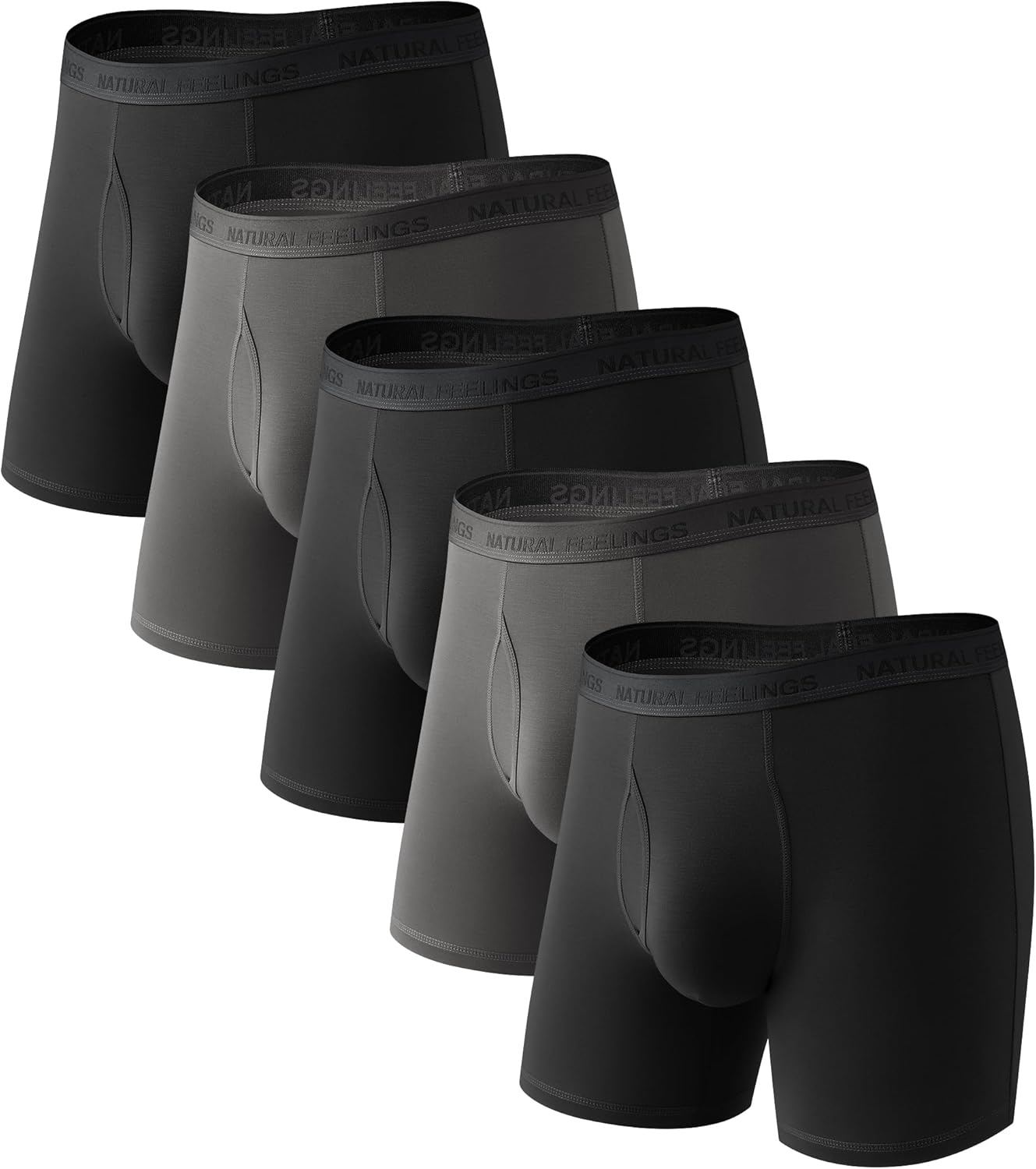 Natural Feelings Men's Underwear Viscose from Bamboo Boxer Briefs Underwear Pack for Men