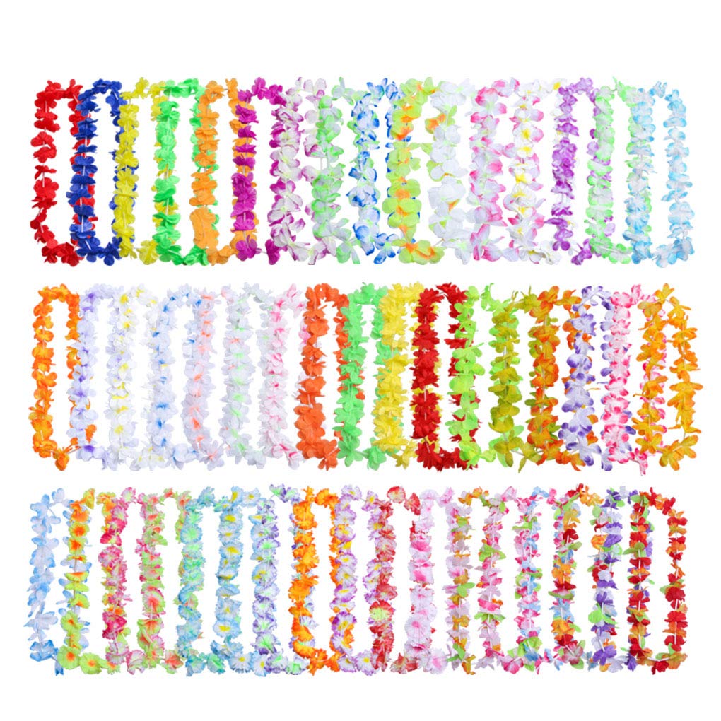 50pcs hawaiano Leis Garland artificiale collana fiori hawaiani ghirlanda forniture per feste decorazione spiaggia, 98 cm