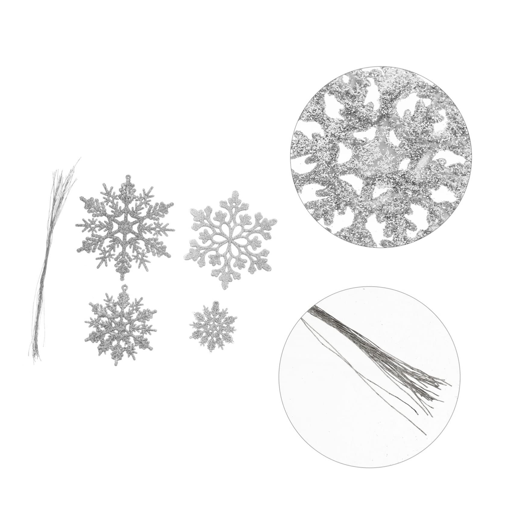 Alipis 180 Pièces Flocons De Neige De Noël Embellissement De Flocon De Neige Décorations De Maison pour La Maison Pendentifs De Noël Décor D'ornement Suspendu De Silver Plastique