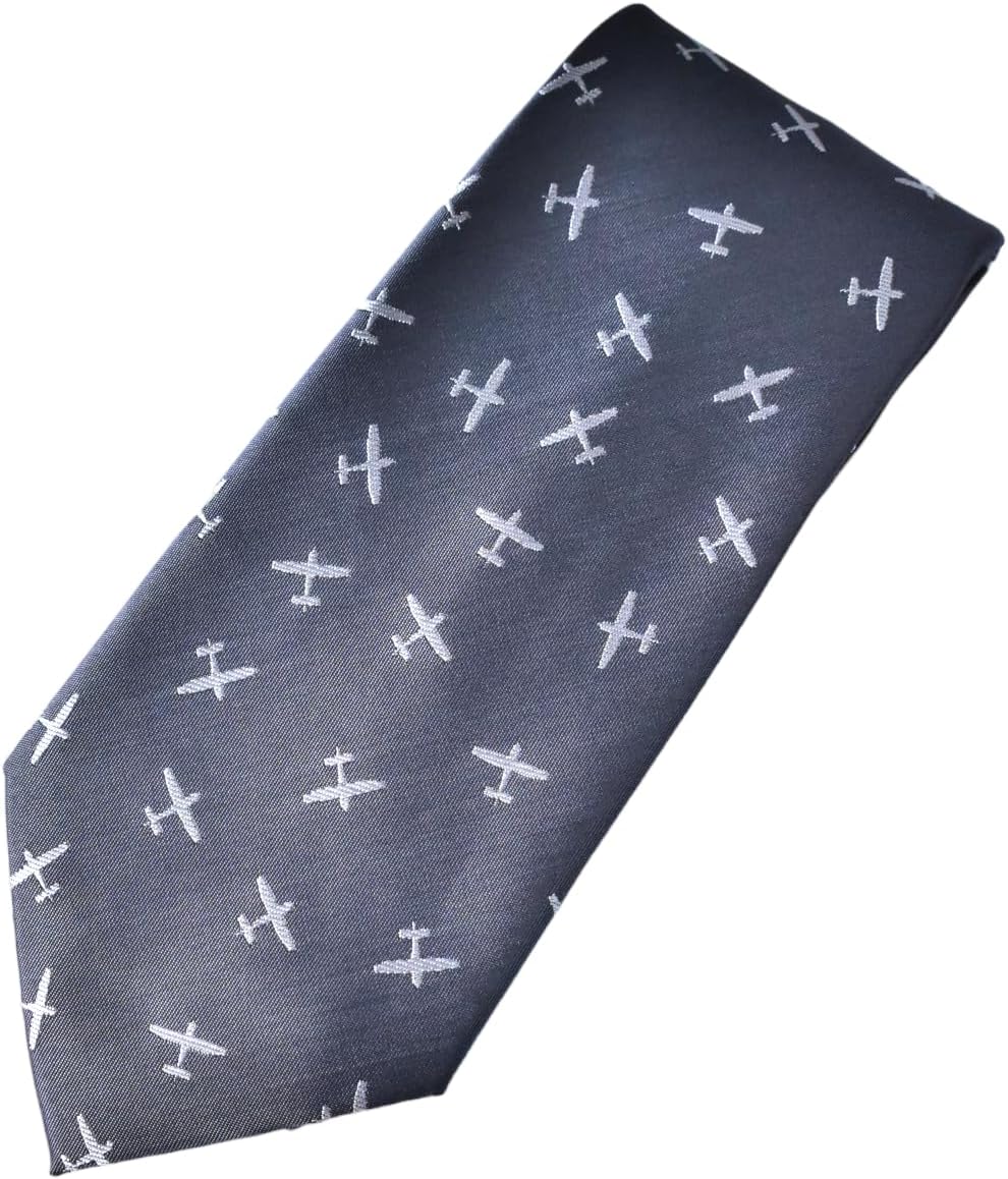 Maker V Biplane Necktie - Pilot neckties - Airplane Ties, Pilot Tie, Air Force gifts for men, flight school, aviation gift