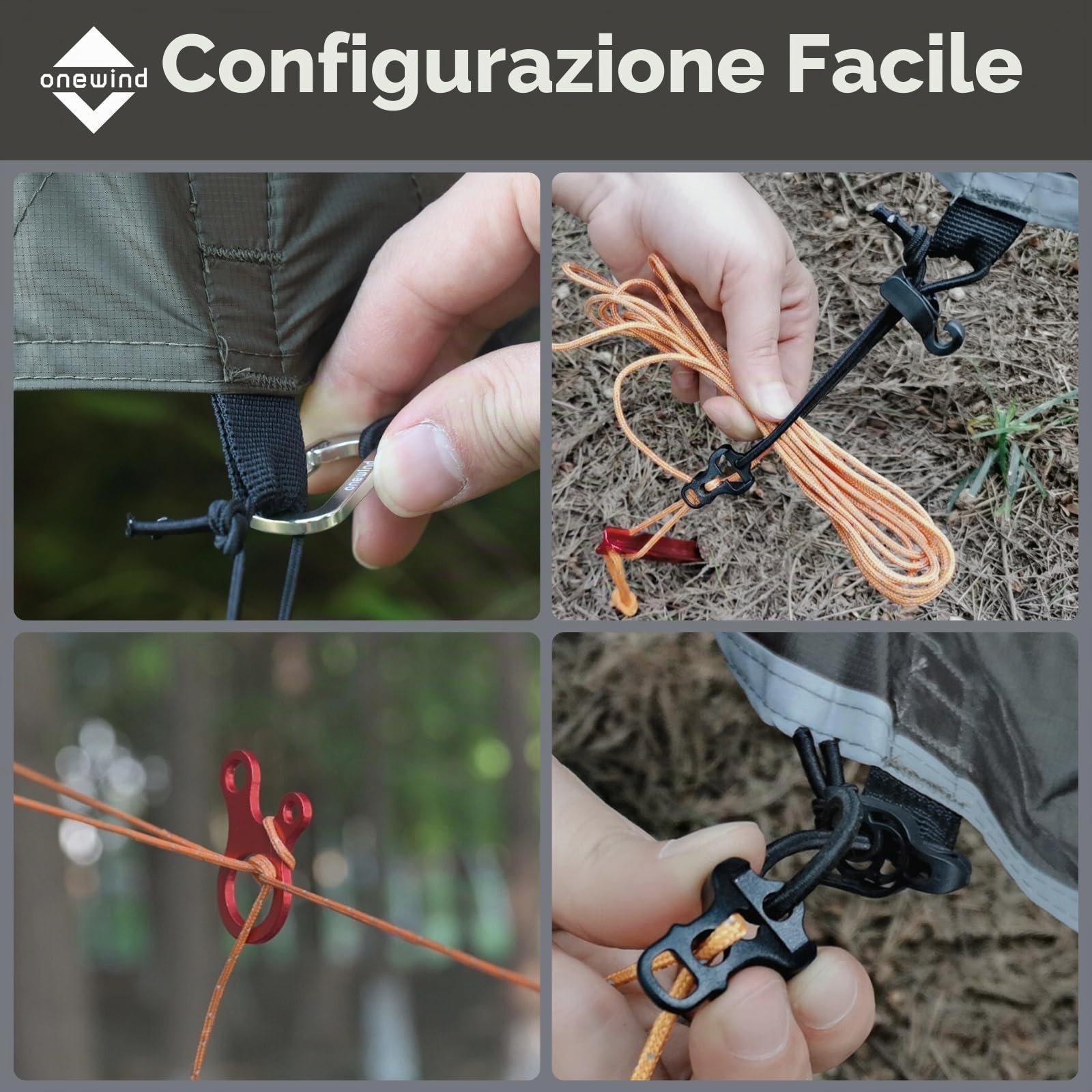 onewind Telone per amaca, impermeabile, ultraleggero, grande copertura con porte, portatile, per bushcraft invernale, tenda, tutti gli accessori inclusi (verde oliva1, 365 x 295 cm)