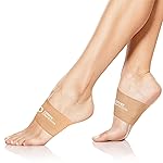 Copper Compression Arch Support - 2 Pain Relief Foot Care Brace Sleeves for Plantar Fasciitis, Heel Spurs - Wide & Narrow Feet - Flat Feet & Fallen Arches, High Arch - One Size - 1 Pair - Nude